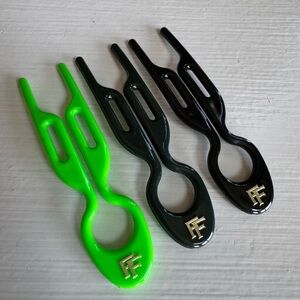 Fiona Franchimon No 1 Hairpin Trio - Green Apple, Emerald Green, Black